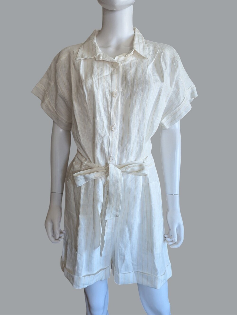 Everyday Ritual Gemma Romper in Casablanca Linen Jumpsuit - Picture 7 of 13